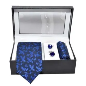 AAMBER PREMIUM NECK TIE, POCKET SQUARE & CUFFLINKS COMBO GIFT SET