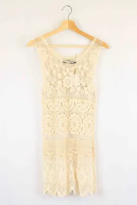 Believe E Cream Crochet Top S