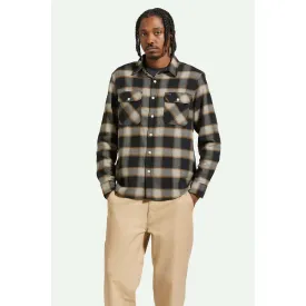 Brixton Bowery Men's Flannel in Black & Cream