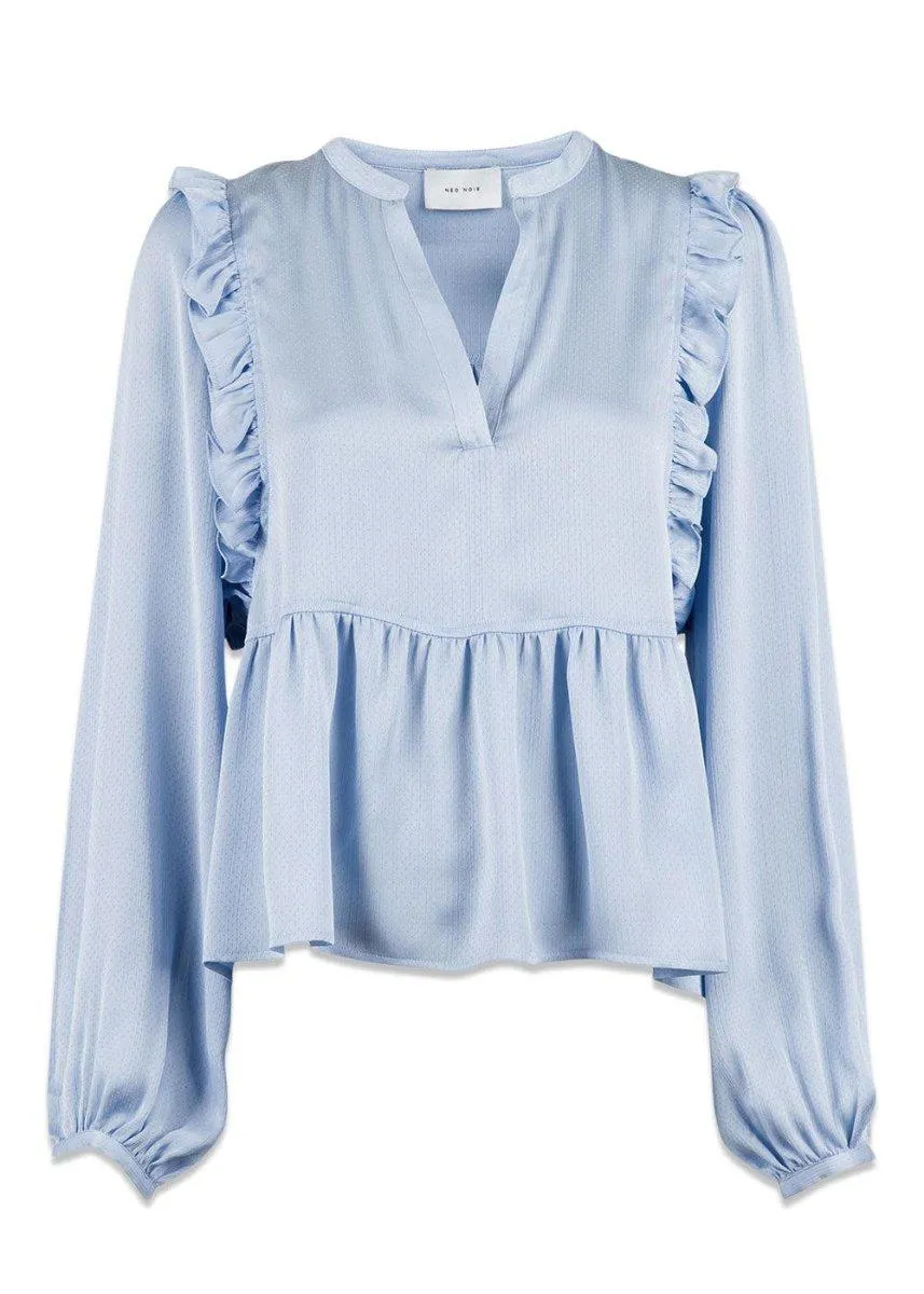 Celia Solid Blouse - Light Blue