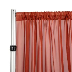 Chiffon Curtain Drape 12ft H x 58" W Panel - Rust