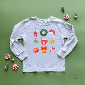 Classic Watercolor Christmas - Child LONG SLEEVE Tee