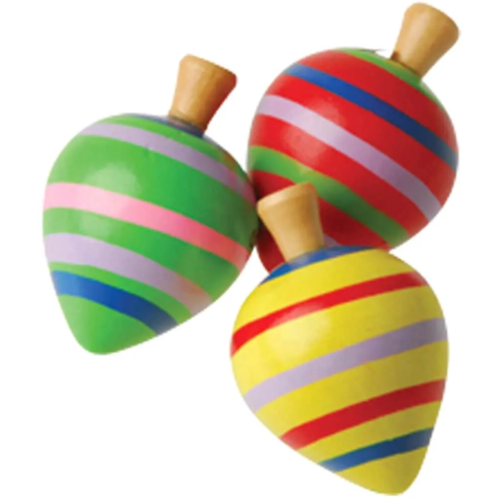 Classic Wooden Spinning Tops Assorted