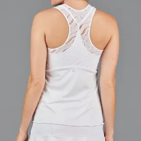 Cyan Layered Strap Top (white lace)