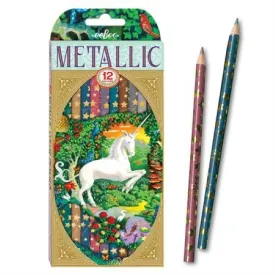 EeBoo Metallic 12 Pencils Unicorn