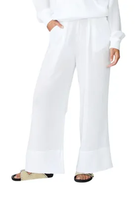 Gauze Wide Leg Pull On Pant, White