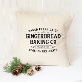 Gingerbread Baking Co. - Square Christmas Pillow