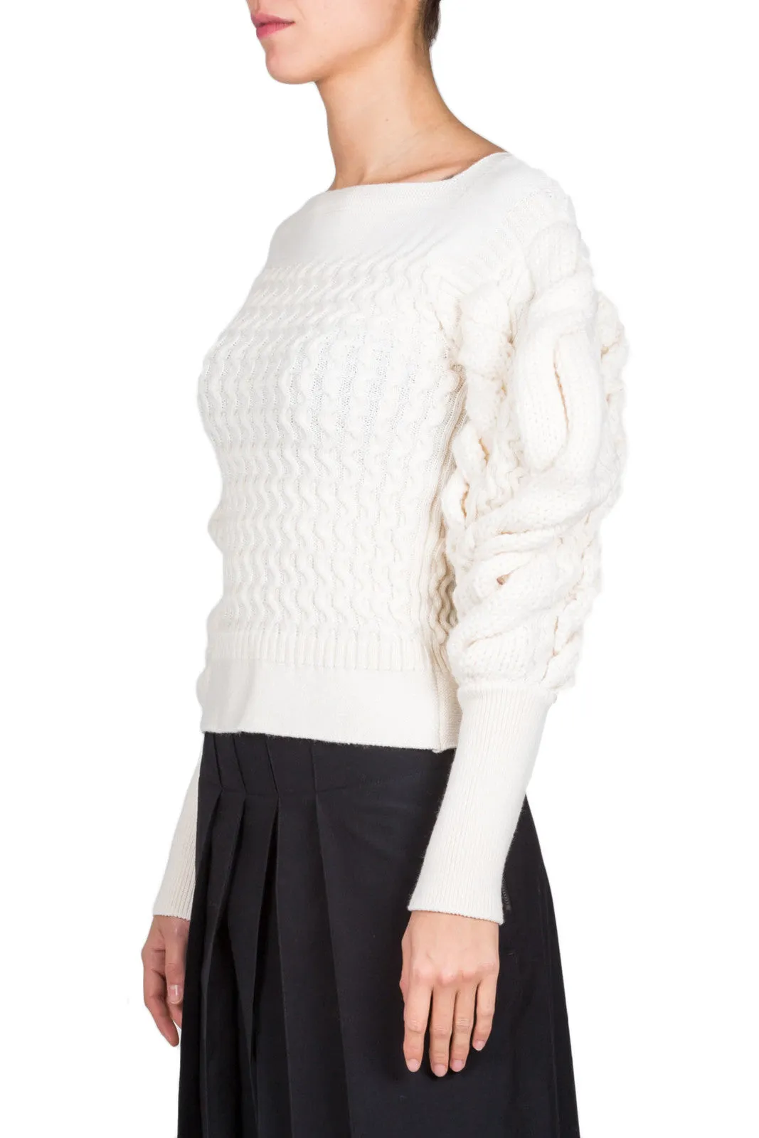 Large Sleeve Cable Knit Sweater