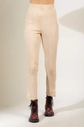 Lillian Suede Leggings Beige