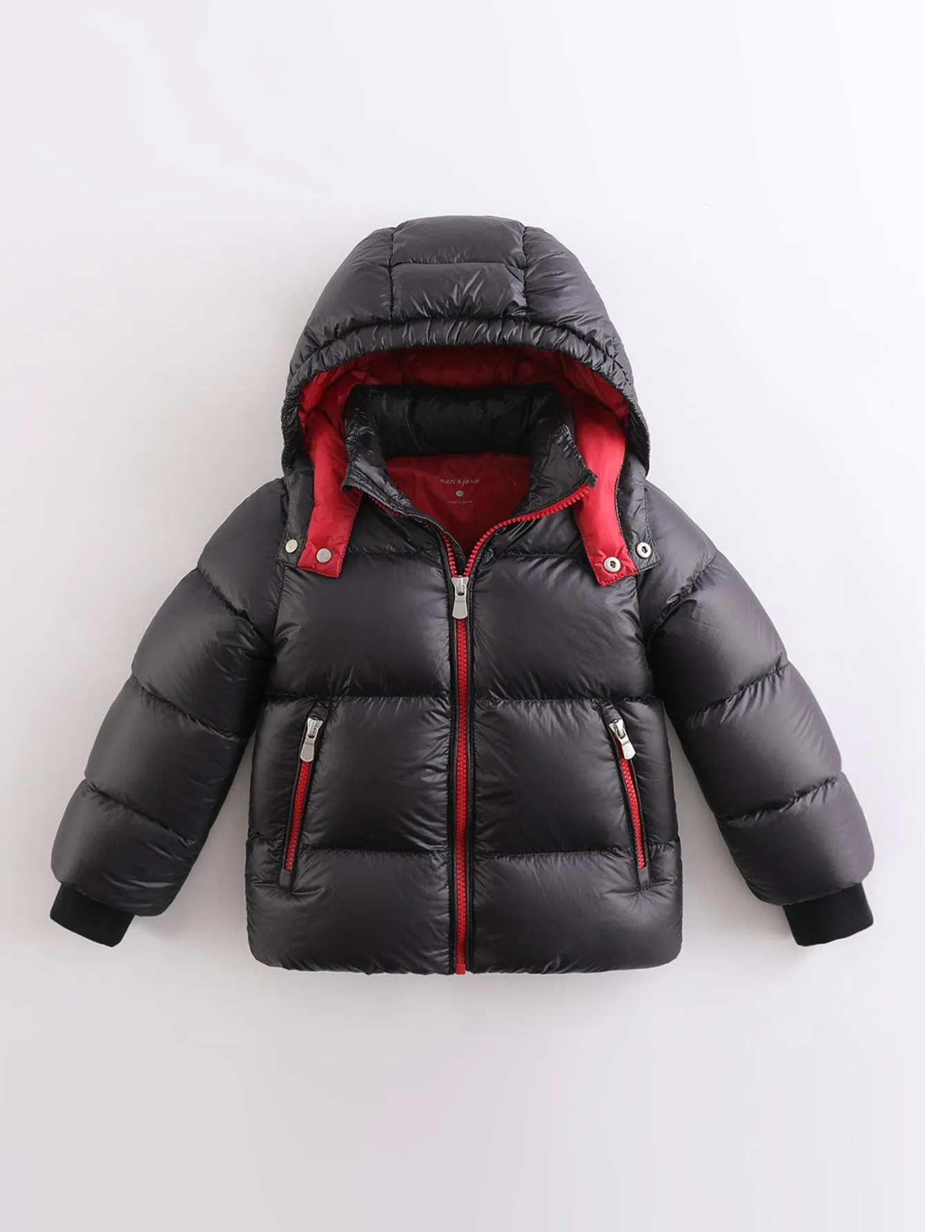 MARC & JANIE Boys Ultralight Hooded Down Parka with Removable Collar 213685