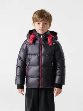 MARC & JANIE Boys Ultralight Hooded Down Parka with Removable Collar 213685