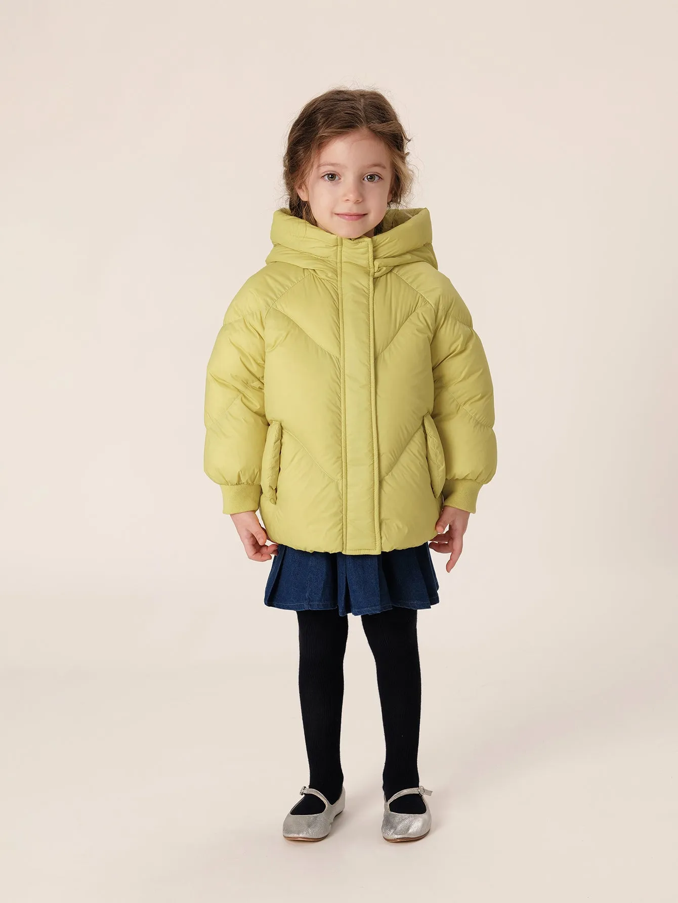 MARC & JANIE Girls Ultralight Bear Ears Hooded Down Parka 231208