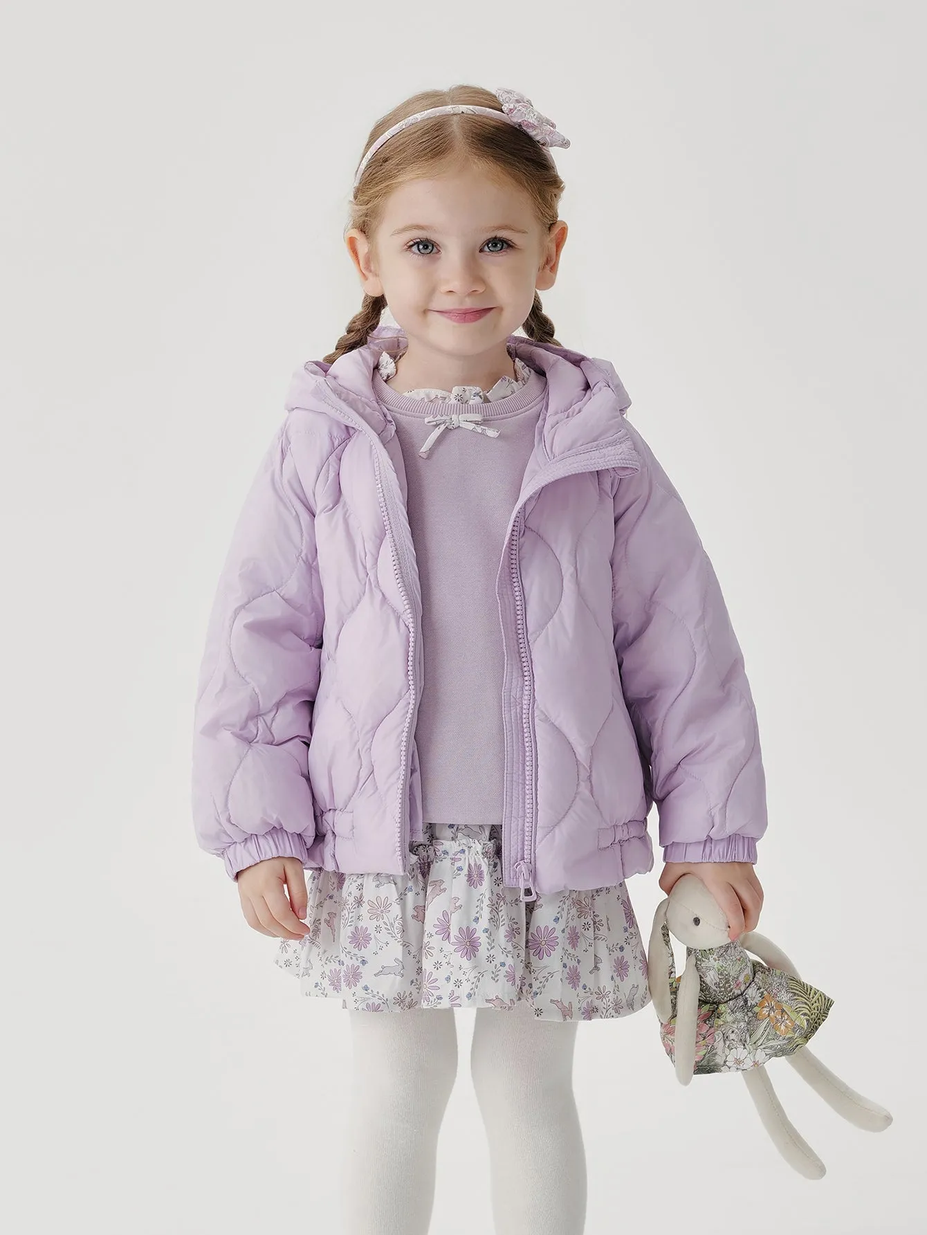 MARC & JANIE Girls Ultralight Hooded Quilted Down Parka 231626