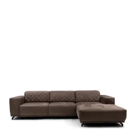 Marciana Electric Sofa with Chaise Longue Right, scottish suede, brown sugar