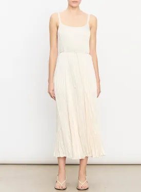 Off White Chiffon Relaxed Crushed Slip Dress