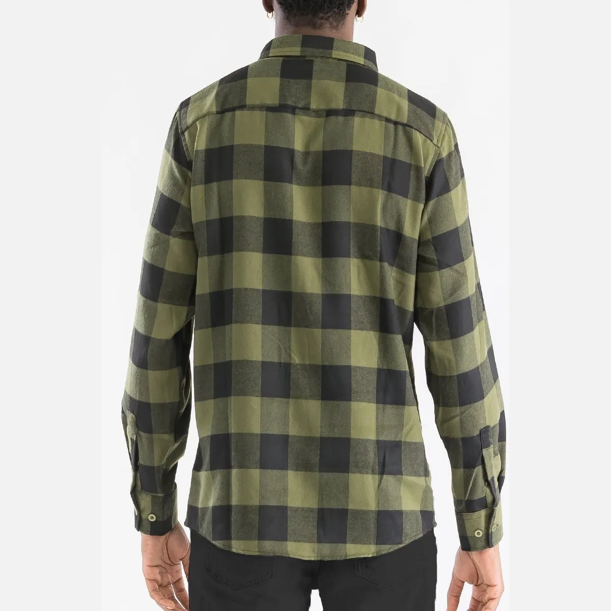 Olive & Black Checkered Flannel Shirt