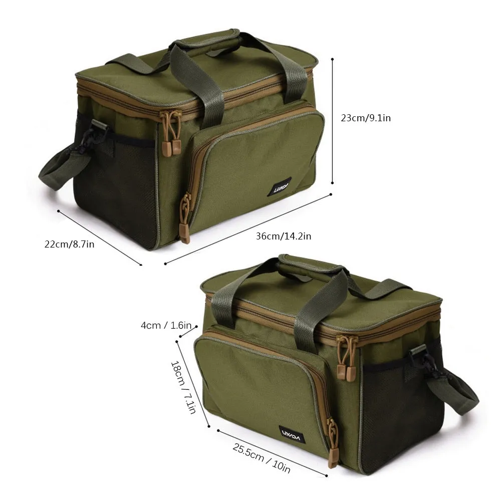 Portable Multifunctional Canvas Fishing Shoulder Bag Pack Fishing Tackle Bag Fishing Lure Reel Bag Pouch Case for Rods