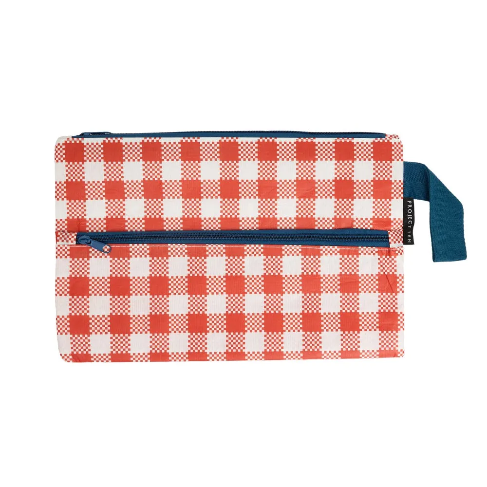 Project Ten Red Checkerboard Pencil Case