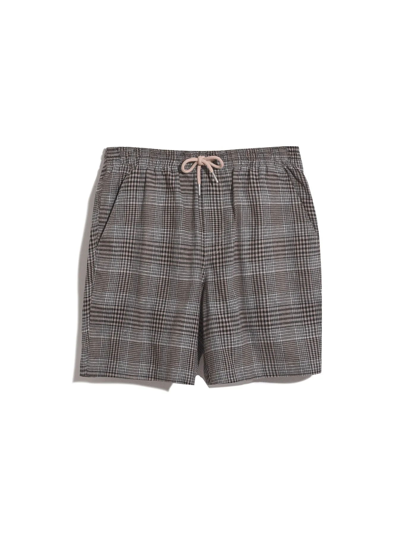 Redwald Check Drawstring Shorts In True Khaki