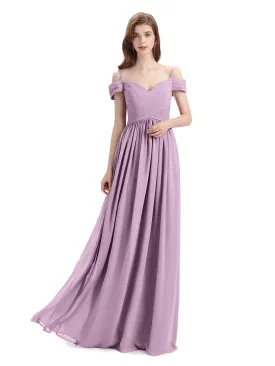 Simple A-line Chiffon Spaghetti Straps Bridesmaid Dresses