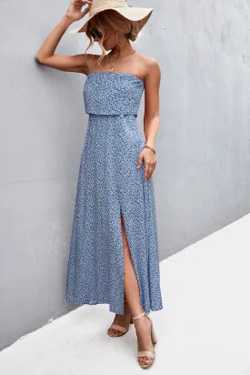 Strapless Split Maxi Dress - 5 colors