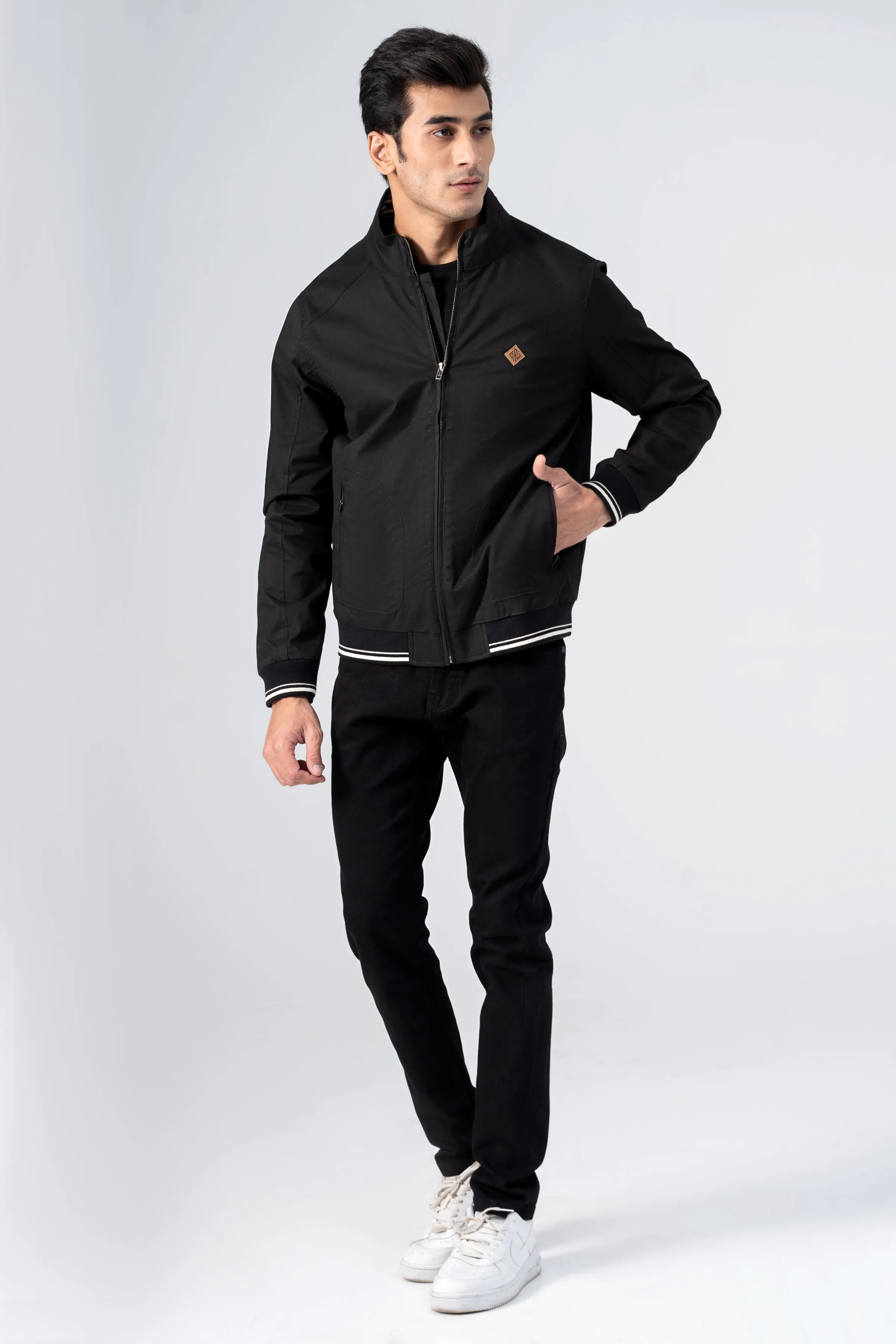 Tipping Cotton Jacket Black