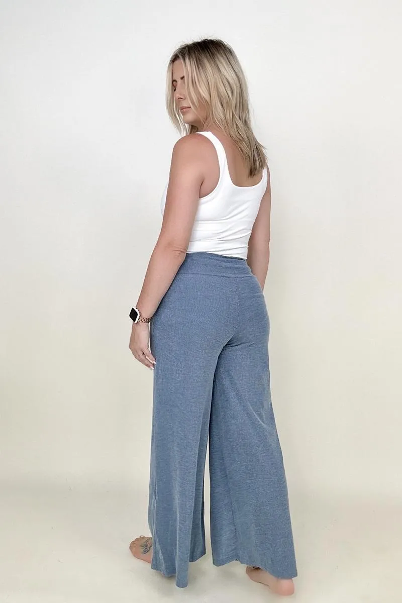 Wide Waistband Wide Leg Pants